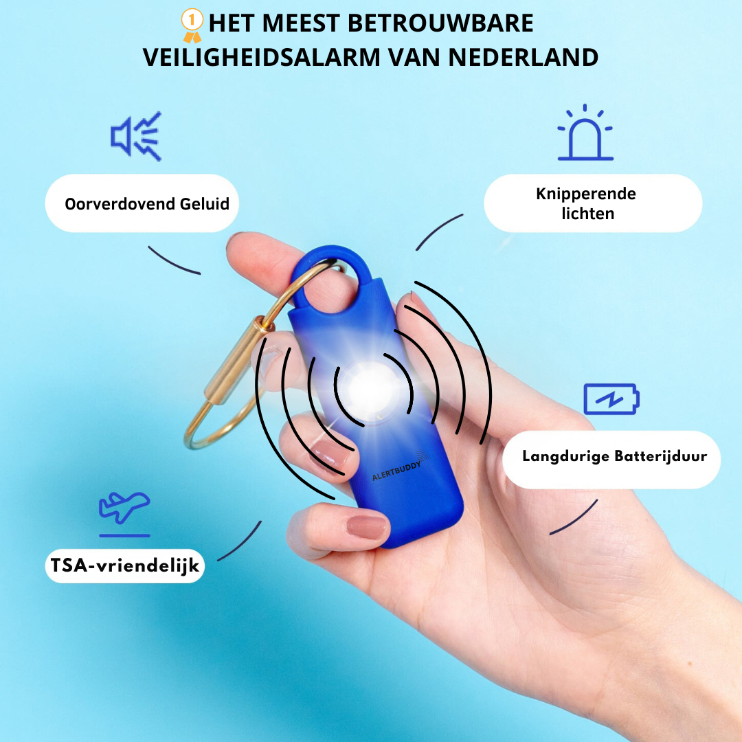 AlertBuddy Persoonlijk Veiligheidsalarm – Compact, krachtig en altijd binnen handbereik